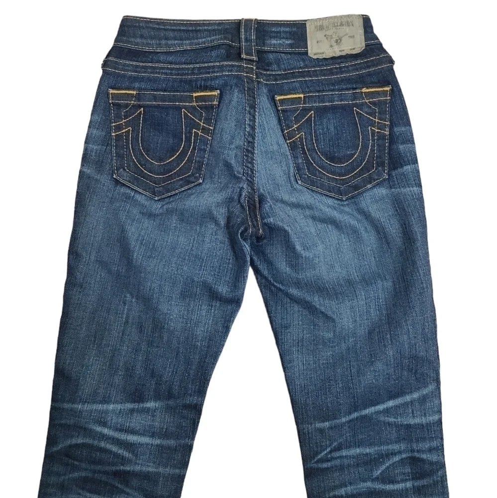 True Religion Avery Straight leg Jeans in Blue Women's Size 24 - Picture 9 of 13